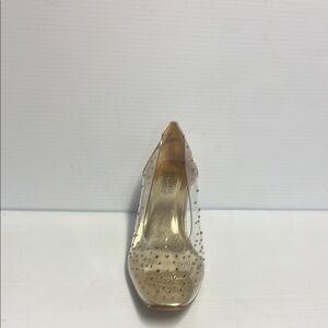 Elegant Women's Clear and Gold Heels